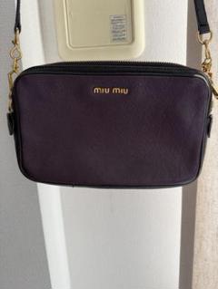 miumiu 紫 レザー ショルダーバッグ