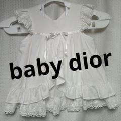 baby diorコットンレースノースリーブボリュームフリルワンピ