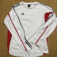 adidas 長袖Tシャツ M ホワイト/レッド