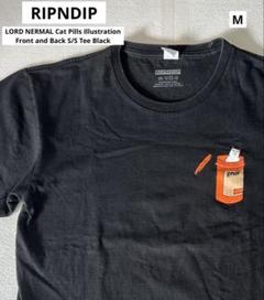 リップンディップ ロードナーマル猫 ピルズ 前後イラスト S/S Tee 黒 Mのサムネイル