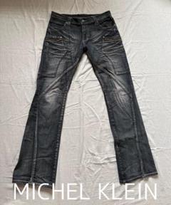 MICHEL KLEIN ミッシェルクラン　デニム　濃紺　牛革　50のサムネイル