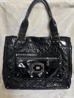【ANYAHINDMARCH】中古✨エナメルトートバック　黒　ブラック　レザー