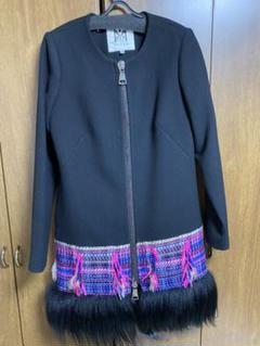美品　Milly ミリー　ツイード　ジャケット　ブラック　2トーンカラー 正規販売店】 4】MILLY ツイードデザイン コート ジャケット