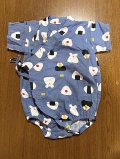 ベビー甚平 80cm ロンパース おにぎりと動物柄 お祭り ベビー服