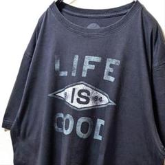 ライフイズグッド デカロゴ Tシャツ グレー 灰色 L 古着