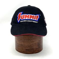 90s ビンテージ キャップ SUMMIT レーシング アメリカ 古着 刺繍 黒