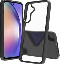 Galaxy A55 5G ケース クリア×ブラック 指紋認証可能モデル㉔