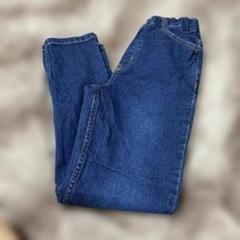 GU 濃い青デニムパンツ ウエストゴム
