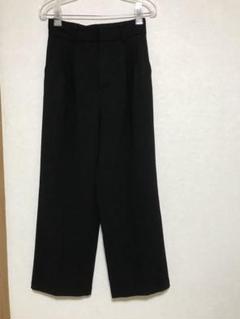 タック黒ワイドパンツ　スラックス② ハイウエスト　未使用