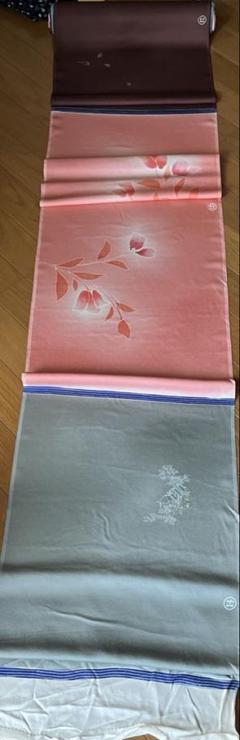 伝統手工芸品　ボカシ引染加工　 京都　誂友禅　手芸染　色、柄違い　古布　反物