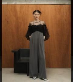 ANDRESD flocky dot pants dress ブラック flocky dot pants dress | ANDRESD