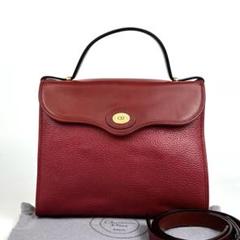 【美品】ディオール ハンドバッグ 2way CD ゴールド金具 レザー レッド