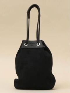 希少 新品同様 POLPETTA TULIPANO 巾着バッグ レザー ブラック