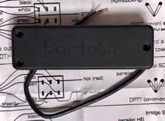 希少品！Bartolini MBC-4リアピックアップ 希少！]バルトリーニ MBC-4 4弦ベース用ピックアップ 配線説明書