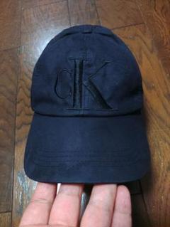 CALVIN KLEIN JEANS キャップ　ベロア　ネイビー　黒