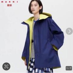 新品未使用　UNIQLO✖︎MARNI ブロックテックハーフコート　XL UNIQLO × MARNI 22SS ブロックテック ハーフコート XL ネイビー
