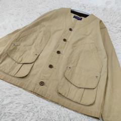 ネペンテス カーディガン ジャケット ノーカラー　S M　ベージュ