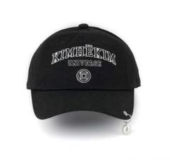 激安/新作 KIMHĒKIM キャップ パールピアス付き ブラック 新品 韓国限定 帽子