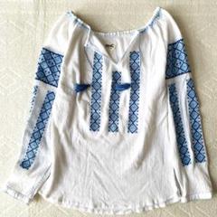 Ron Herman（ロンハーマン） 刺繍ブラウス（白×赤） RonHerman ロンハーマン 刺繍ブラウス インド製 - メルカリ