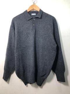 COMME des GARÇONS HOMME 長袖ニットポロ グレー 80s