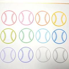 野球★色紙・寄せ書き用メッセージシール12枚★卒業　引退　卒団
