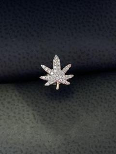 10k 天然ダイヤ 大麻 ピアス avalanche weed マリファナ