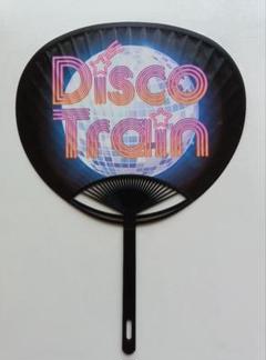 DISCO−TRAIN団扇／ステッカー×3枚＋宣伝用のチラシ×2枚。☆非売品