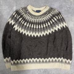 90s LANDS END ノルディック柄ニット　ALPACA イングランド製
