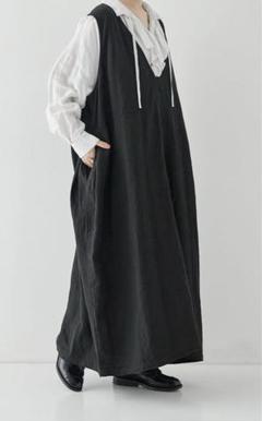 ネストローブ　ディープVネックノースリーブドレス　ワンピース　フリーサイズ　綿 キャサリンさまnest robe ネストローブ ディープVネックノースリーブ