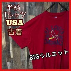 プリント レッド メンズ 3XL ゆるだぼ USA古着 90s 半袖 Tシャツ