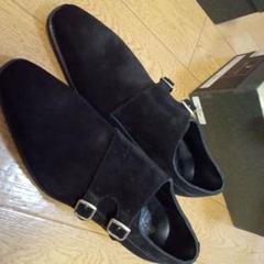 ソフィス＆ソリッド 黒 スエード ダブルモンク US9.5