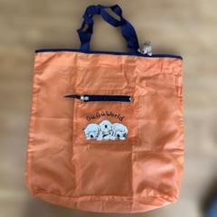 【平成レトロ、希少】GüGüWorld オレンジエコバッグ　子犬マスコット付き