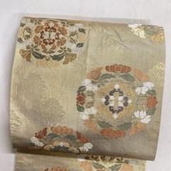 袋帯 金糸 銀糸 華紋 美品 金糸 銀糸 刺繍 袋帯 正絹 松（袋帯 松に花模様 グラデーション