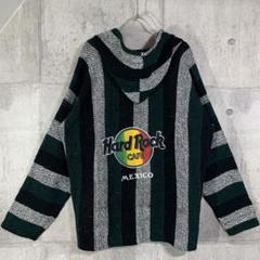 M45　ハードロックカフェ　メキシカンパーカー　ボーダー　古着　ビンテージ　XL
