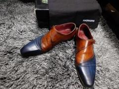 【美品】 マグナーニ MAGNANNI ダブルモンク 革靴 レザー 黒 42 MAGNANNI - MAGNANNI マグナーニ 革靴 42の通販 by めーたん's
