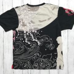 エヴァンゲリオン×錦 綾波レイ 月下桜刺繍プリント 半袖Tシャツ M