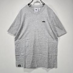 adidas　半袖Tシャツ　M　シンプル　ワンポイント　刺繍　グレー　古着コーデ
