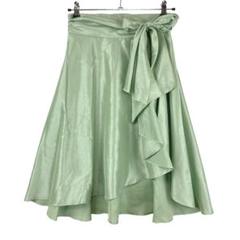 1922【美品】フレアラップスカート 巻き リボン ティンカーベルコーデ L
