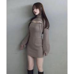 andmary bebeminidressアンドマリーべべミニドレス グレージュ