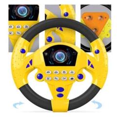 ハンドル 子供 おもちゃ 車 運転 知育玩具 キッズ 音楽 黄色 吸盤