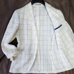 美品✨ボリオリ DOVER テーラードジャケット チェック アンコン 紺色 48 美品✨ボリオリ DOVER テーラードジャケット チェック アンコン