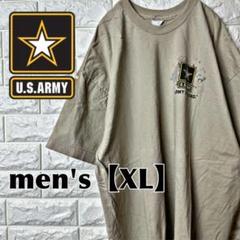 L108【U.S.ARMY】プリントTシャツ【メンズXL】ベージュ