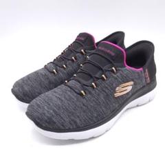 美品 SKECHERS スケッチャーズ スニーカー 23.5cm ブラック