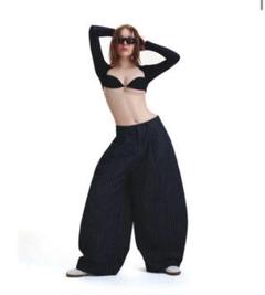 PP STRIPES PANTS ストライプ ワイドデニム PUSH PUSH