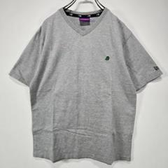 NEWERA　Vネック　Tシャツ　サイズ実寸　キャップ　ロゴ　刺繍　グレー　古着