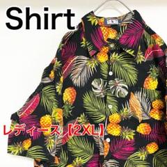 YBA40【US輸入】半袖アロハシャツ【レディース2XL】黒色他