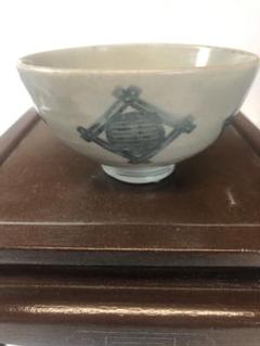 追記2有り）こんにゃく印判井桁文様茶碗古伊万里くらわんか骨董