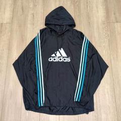 【adidas フード付 プルオーバー パーカー♡】ナイロン 古着 常田