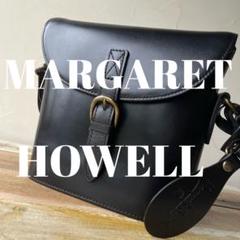 MARGARET HOWELL レザー　ショルダーバッグ　黒