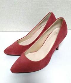 【美品】Menue ポインテッドトゥ 8cmヒール パンプス スエード ピンク